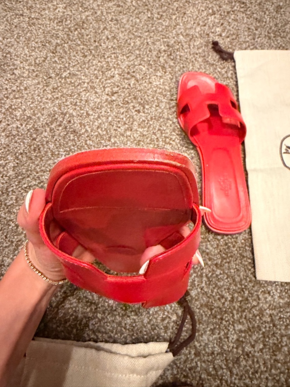 Hermes Oran RED sandals 38 - Picture 3 of 10